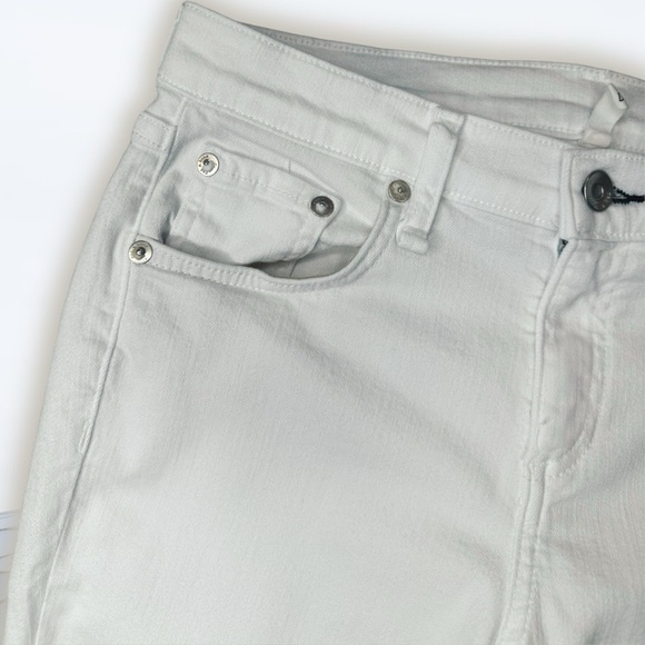 Rag & Bone White ‘Dre Capri’ Skinny Leg Jeans with Raw Hem Size 25 - Picture 5 of 16
